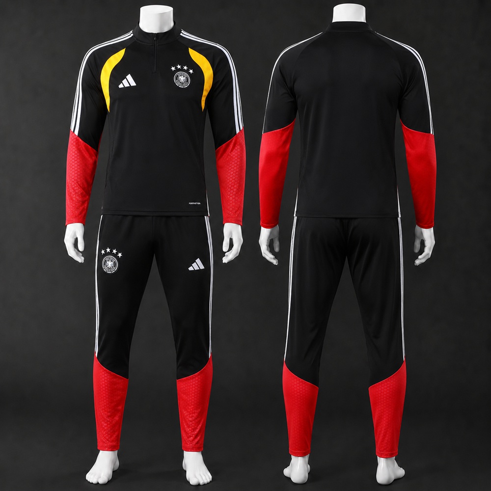 Germany 26/27 Black Red Half Zip Tracksuit