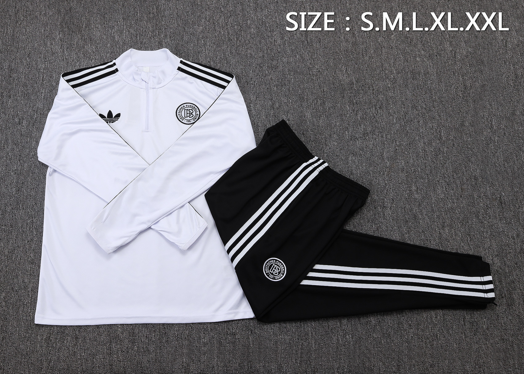 Germany 25/26 White Black Half Zip Tracksuit Foto 2