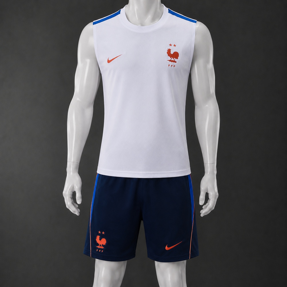 France 26/27 White Navy Training Vest kit