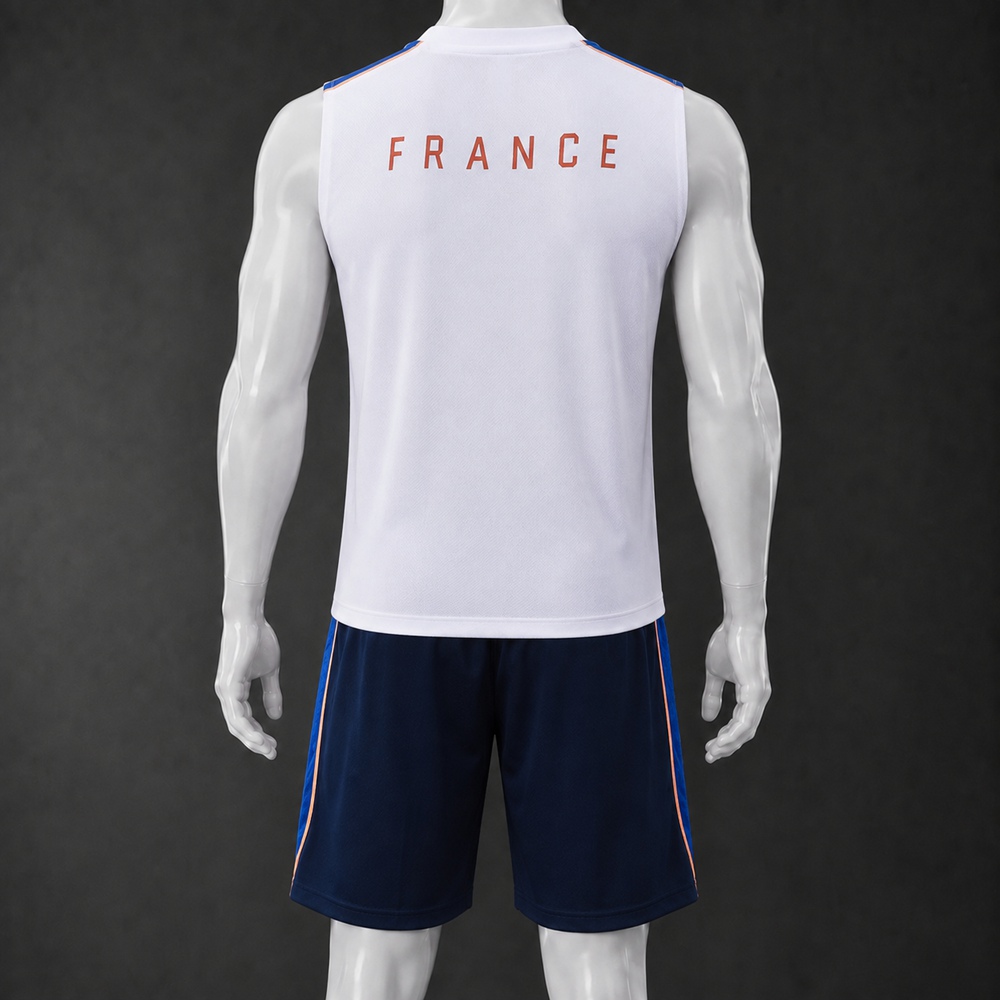 France 26/27 White Navy Training Vest kit Foto 2