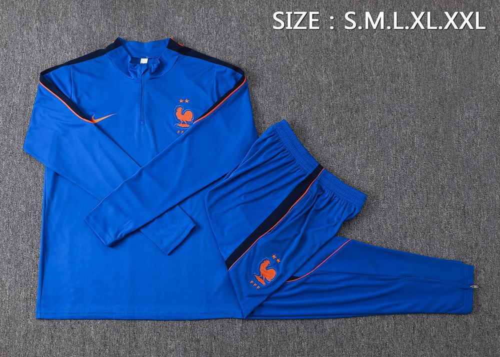 France 26/27 Blue Half Zip Tracksuit Foto 2