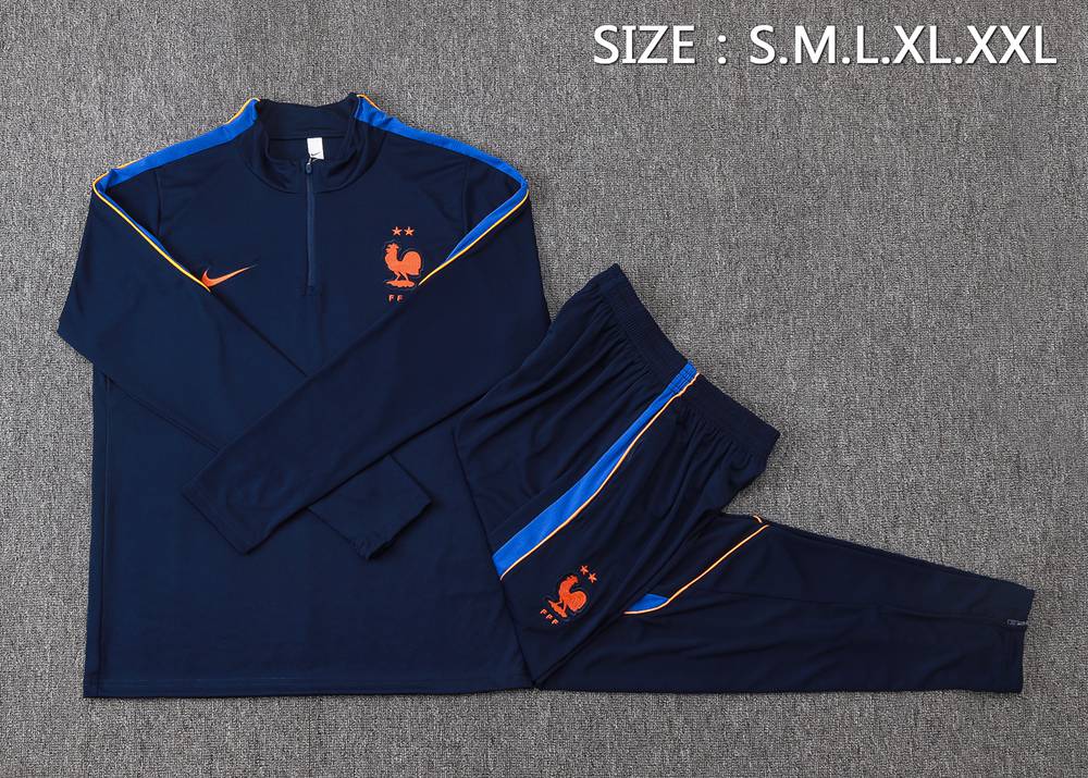 France 26/27 Navy Half Zip Tracksuit Foto 2