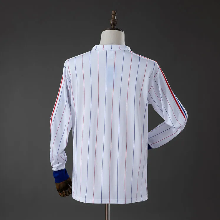 France 80/82 Away Long Sleeve Retro Jersey Foto 2
