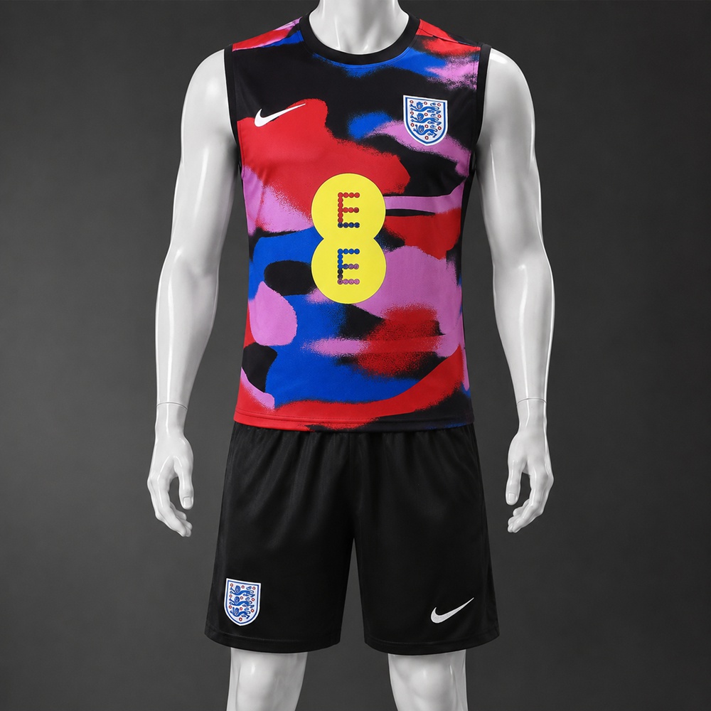 England 25/26 Multicolor Black Print Training Vest kit