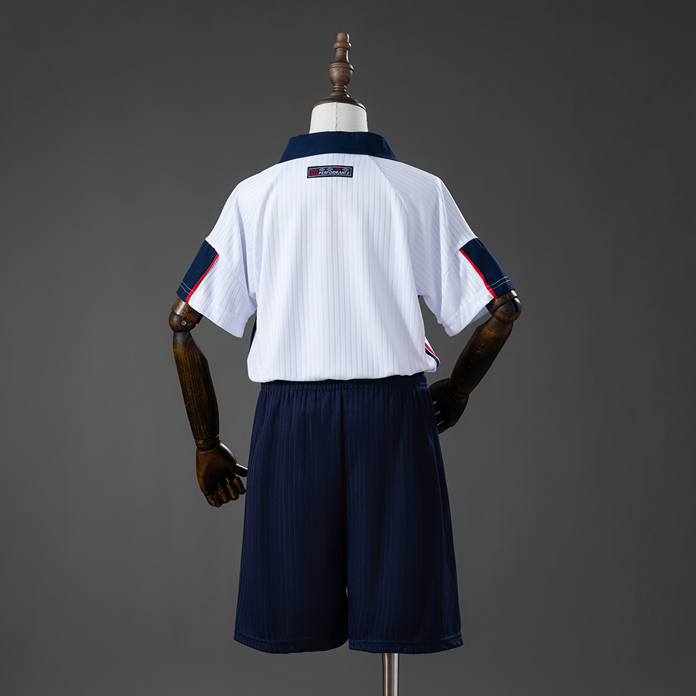 England 1998 Home Retro Kids Kit Jersey Foto 2