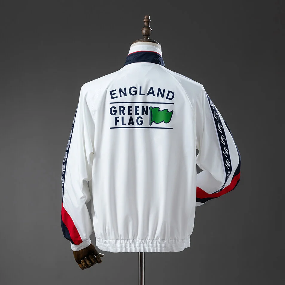 England 1998 Retro Windbreaker White Foto 2