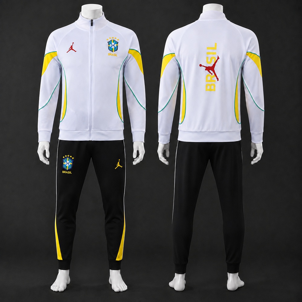 Brazil 2026 White Black Yellow Jacket Kit