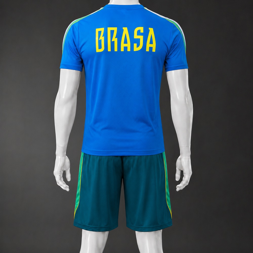 Brazil 26/27 Blue Teal Short Sleeve Short Set Foto 2