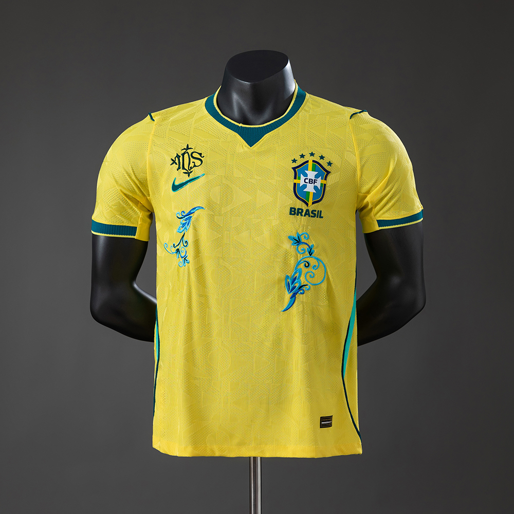 Brazil 2026 Home Player Version Embroidery Art Edition Jersey