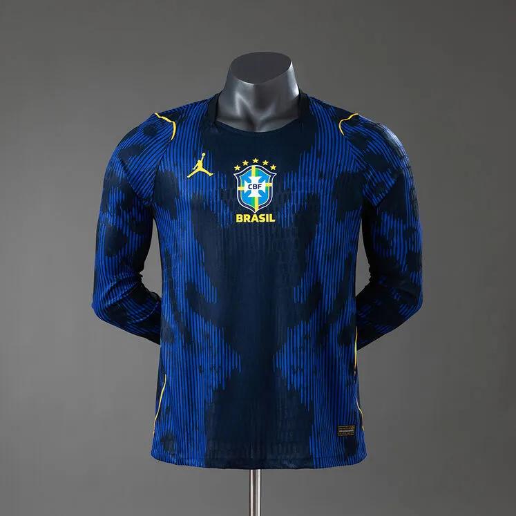 Brazil 2026 Away Player Version Long Sleeve Jersey