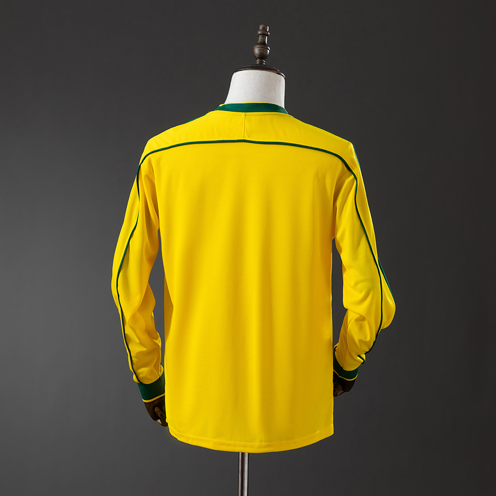 Brazil 1998 Home Long Sleeve Retro Jersey Foto 2
