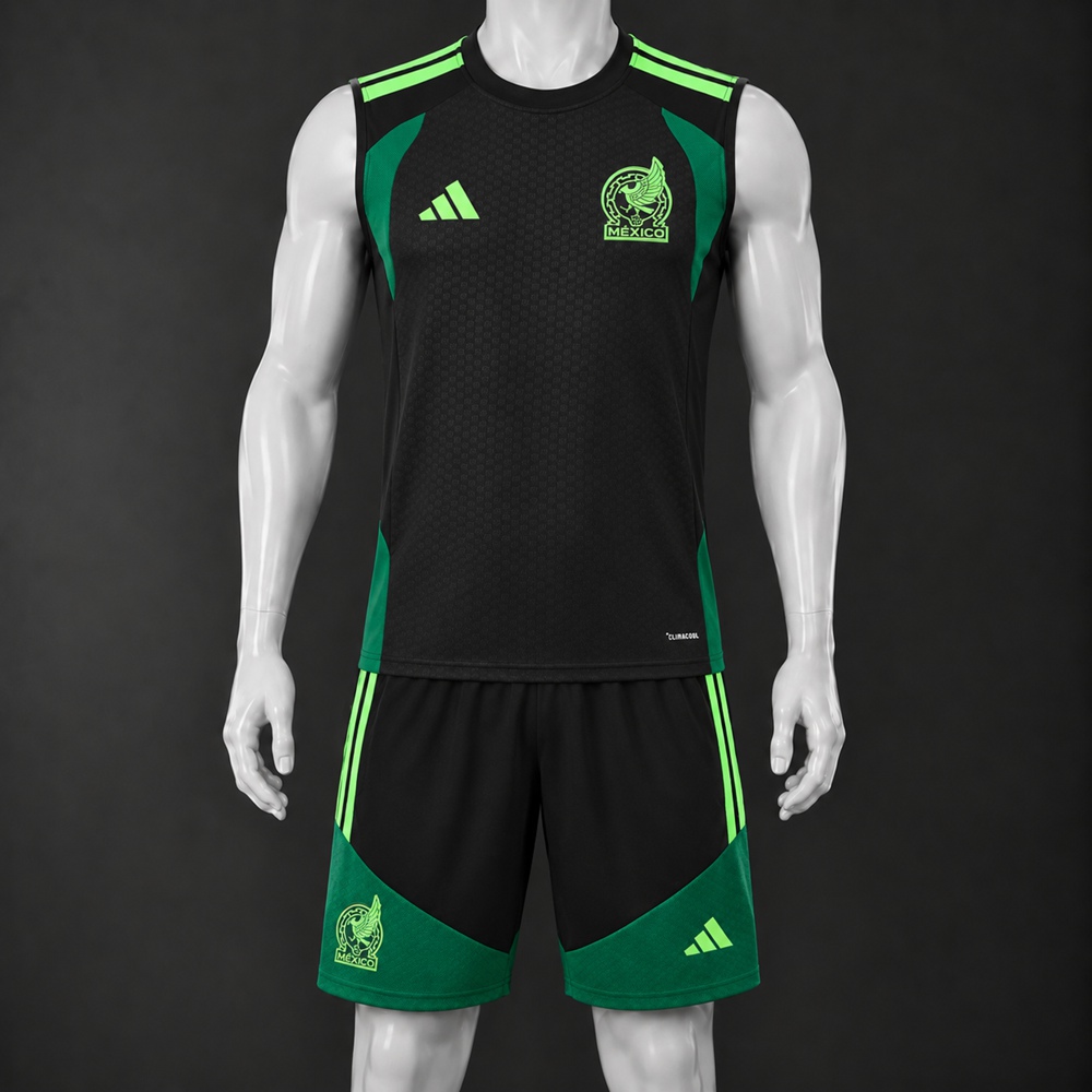 Mexico 26/27 Black Green Training Vest Set