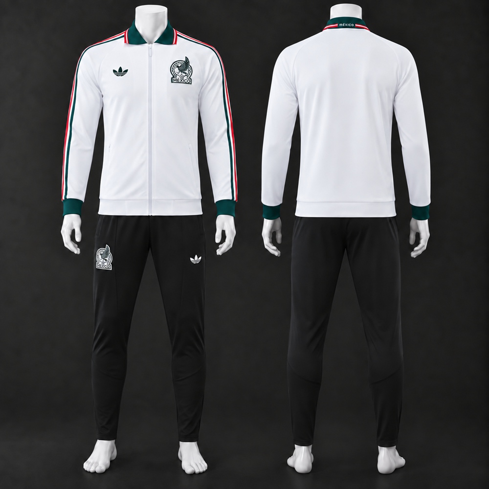 Mexico 26/27 White Black Green Red Jacket Kit