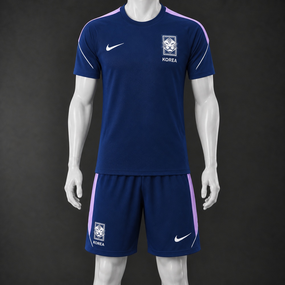 South Korea 26/27 Navy Blue Purple Short-Sleeve Shorts Set