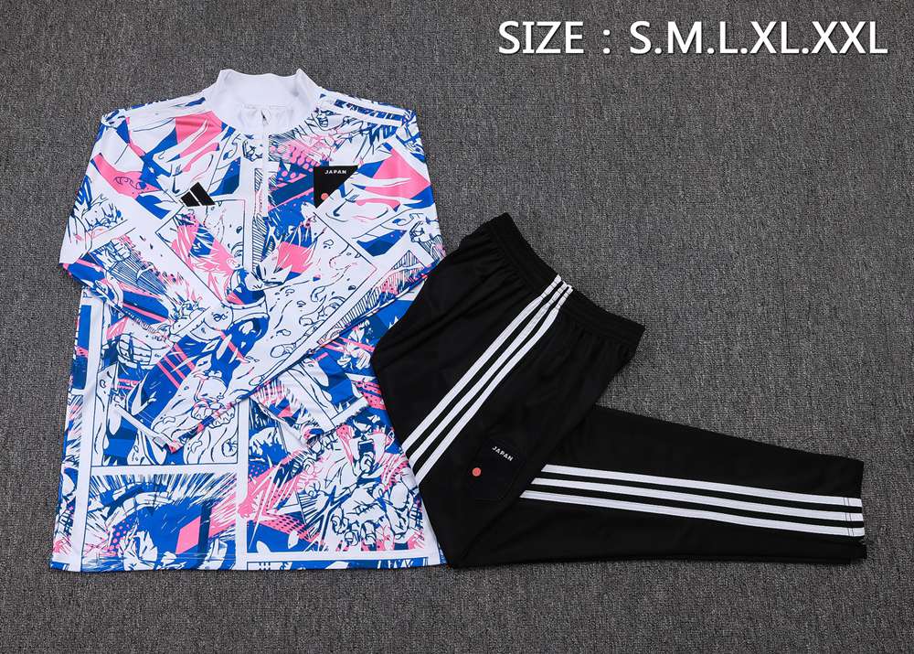 Japan 25/26 White Blue Pink Half Zip Tracksuit Foto 2