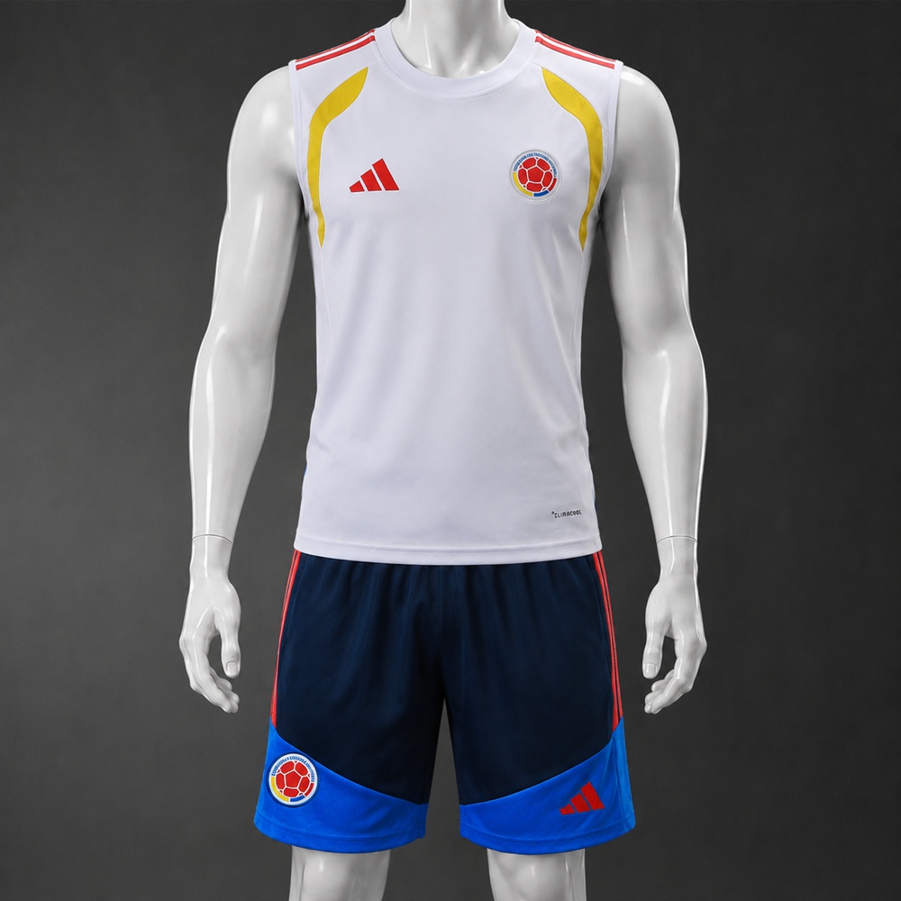 Colombia 26/27 White Blue Training Vest kit