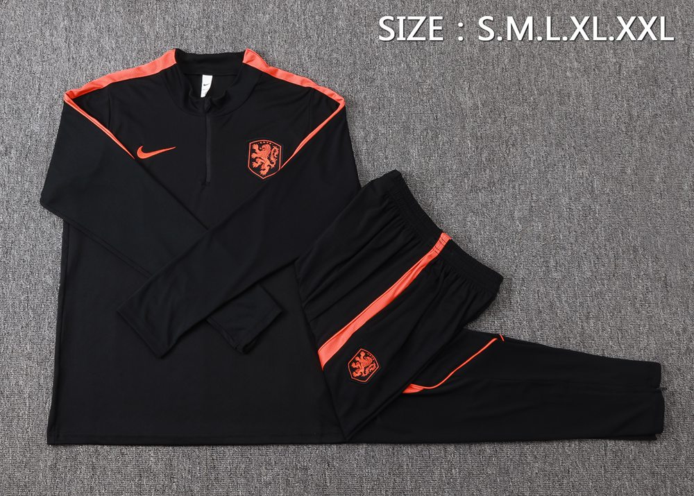 Netherlands 26/27 Black Half Zip Tracksuit Foto 2