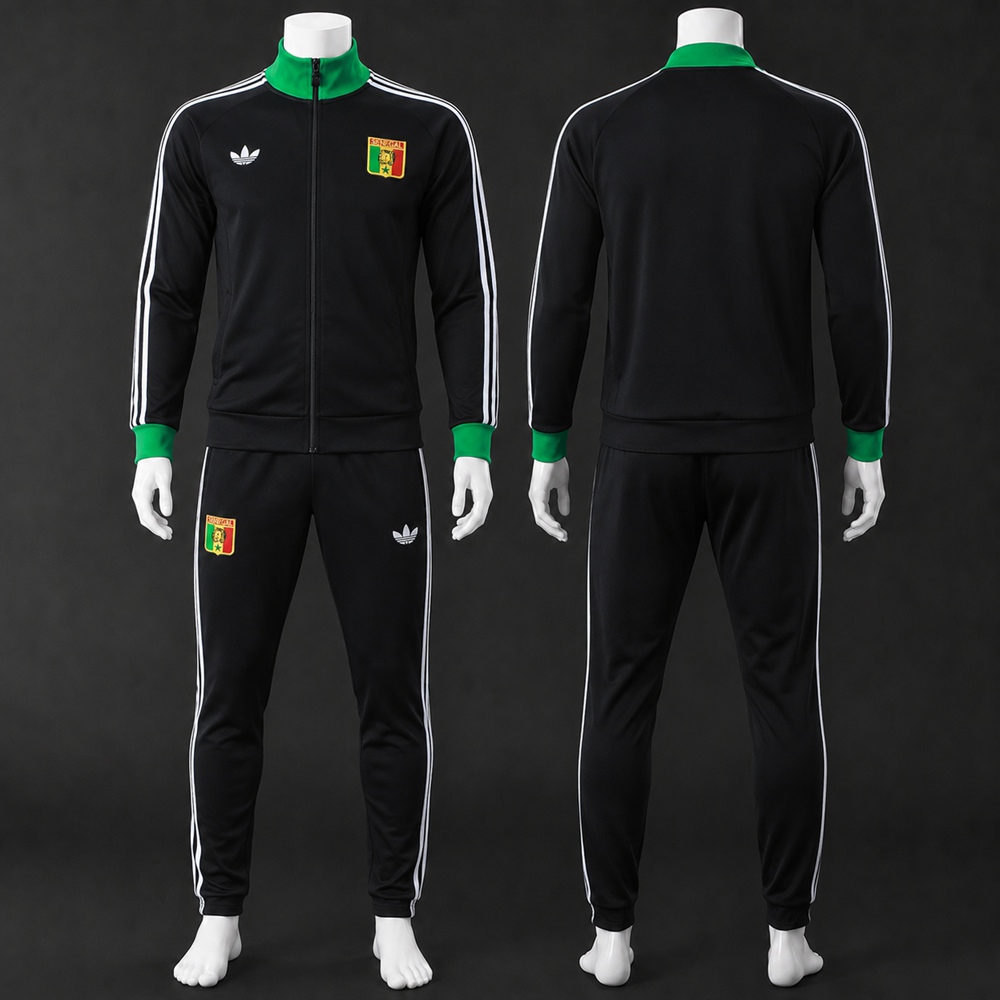 Senegal 26/27 Black Green Jacket Kit
