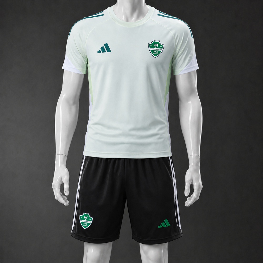 Saudi Arabia 25/26 Light Green Black Short Sleeve Short Set