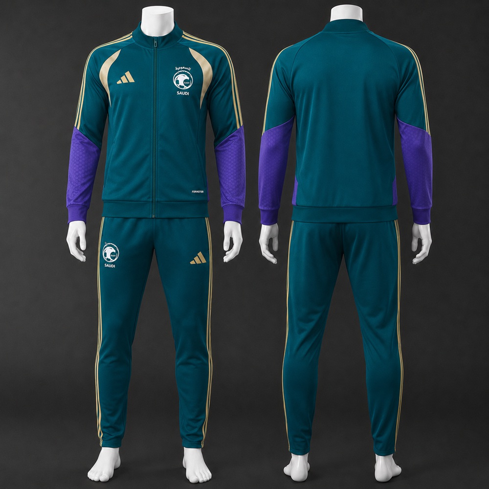 Saudi Arabia 26/27 Teal Purple & Gold Jacket Kit
