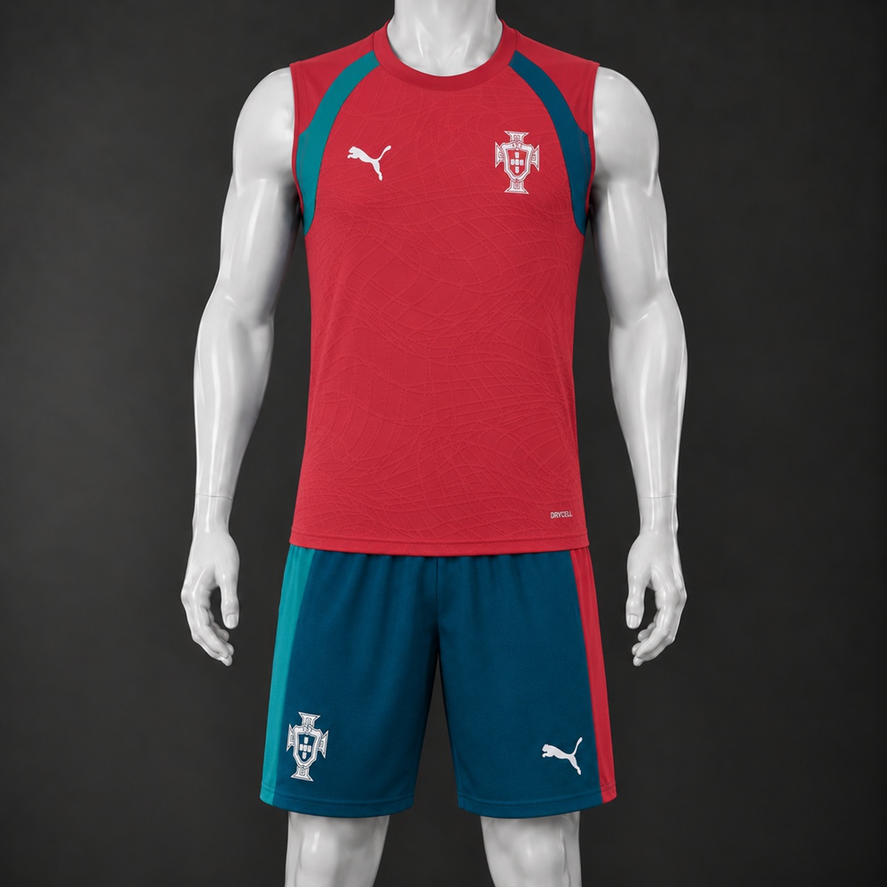 Portugal 26/27 Red Navy Blue Green Training Vest Set