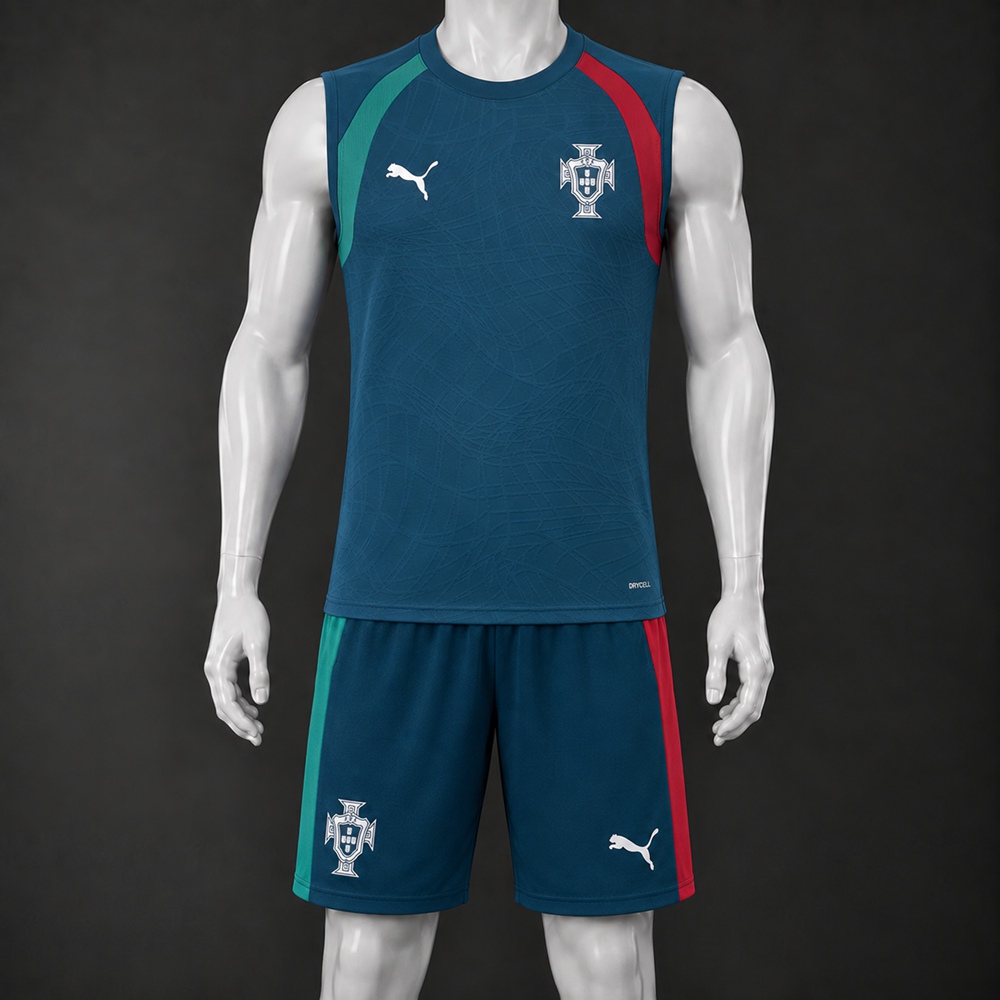 Portugal 26/27 Navy Blue Green Red Training Vest Set