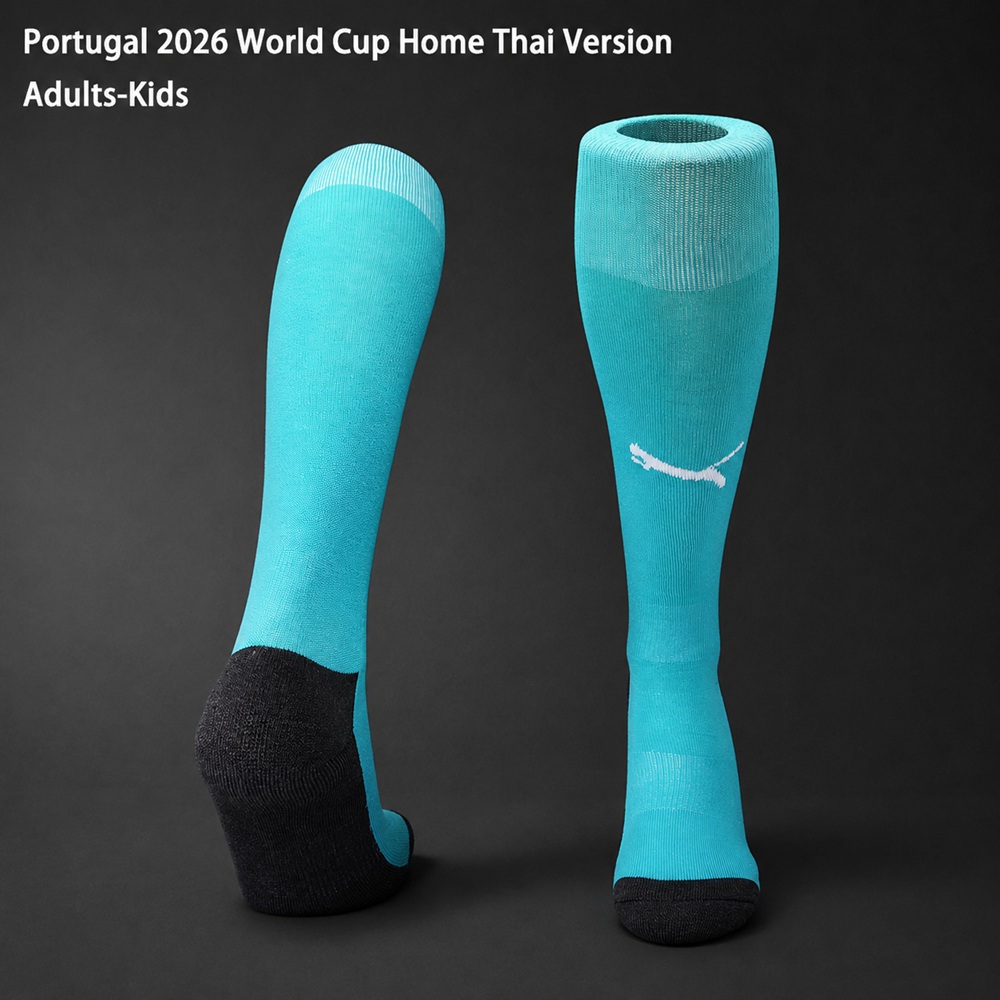 Portugal 2026 World Cup Home Thai Version Adults-Kids Cyan