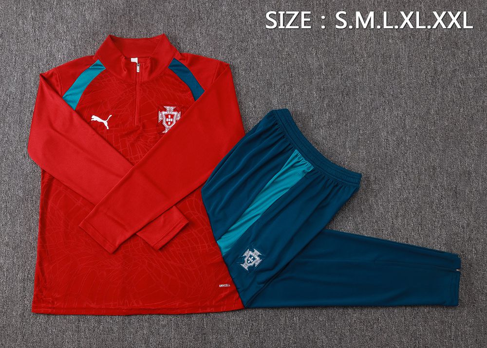Portugal 26/27 Red Teal Blue Long Sleeved Training Kit Foto 2