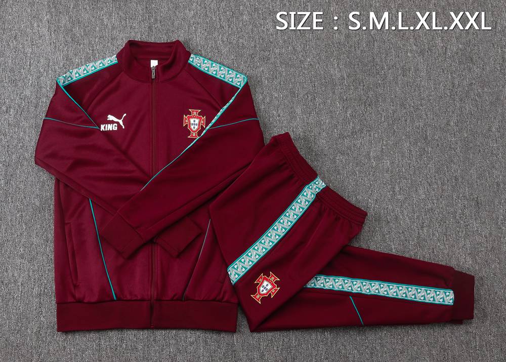 Portugal 26/27 Burgundy Teal Jacket Kit Foto 2