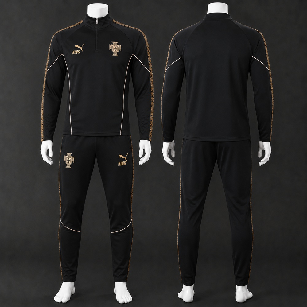 Portugal 26/27 Black Half Zip Tracksuit