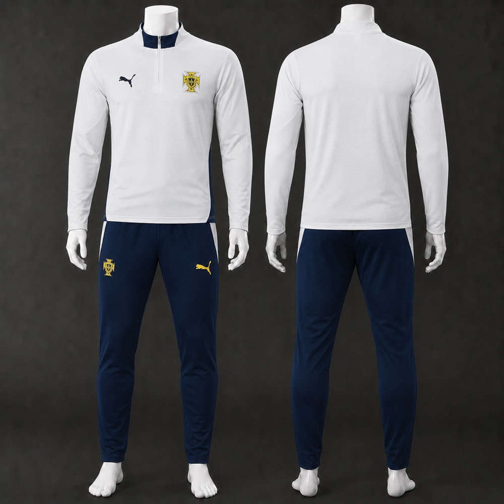 Portugal 25/26 Grey Black Orange Half Zip Tracksuit