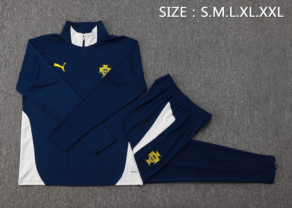 Portugal 25/26 Navy White Half Zip Tracksuit Foto 2