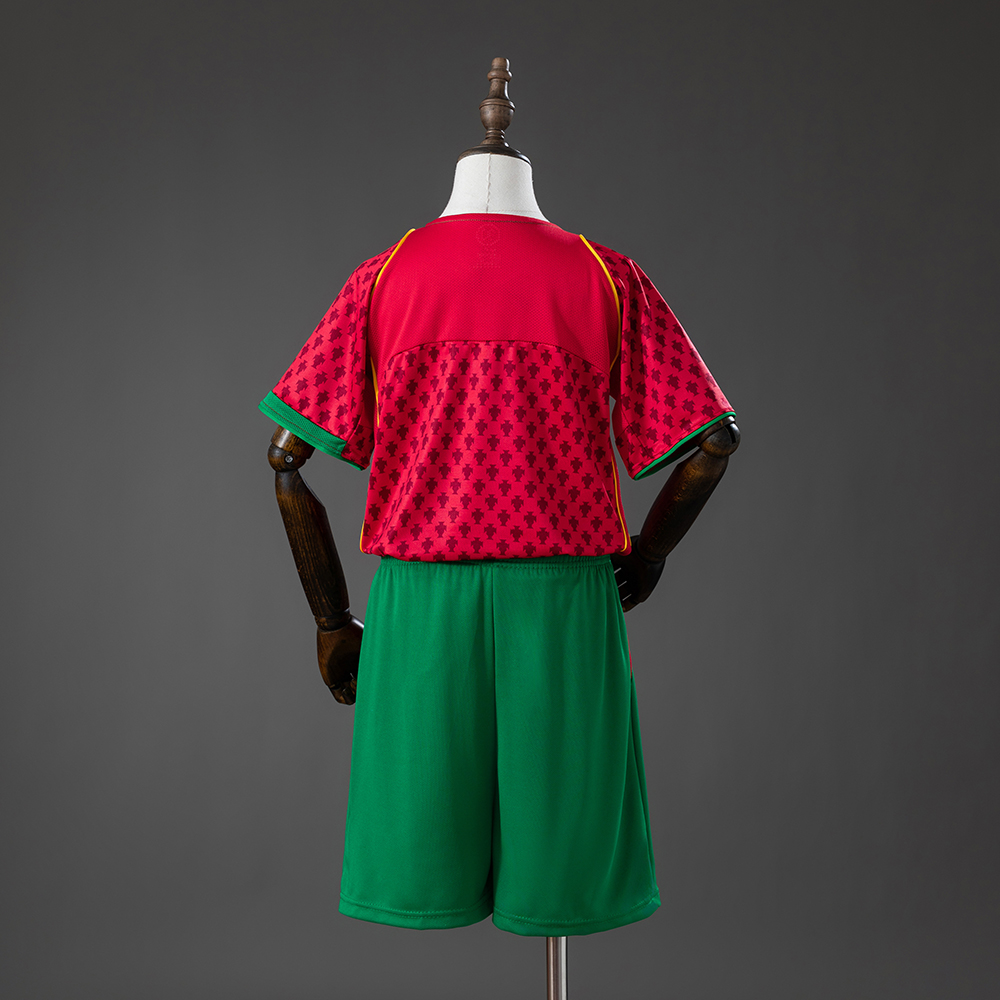 Portugal 2004 Home Retro Kids Kit Jersey Foto 2