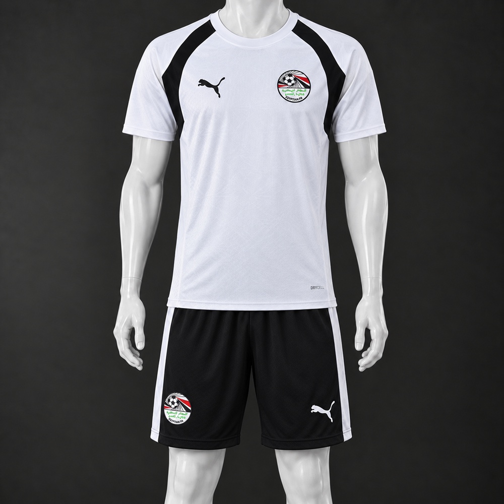 Egypt 26/27 White Black Short-Sleeve Shorts Set