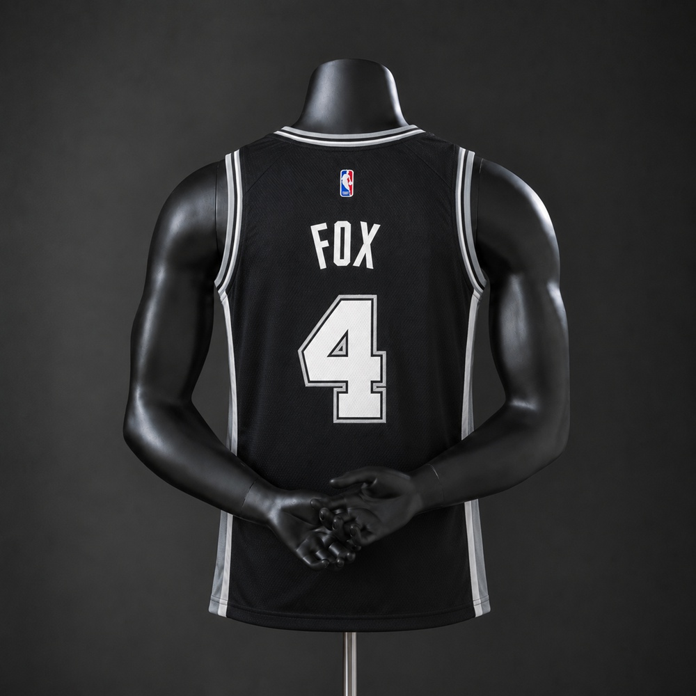 San Antonio Spurs City Edition Fox #4 NBA Jersey Embroidered Version Foto 2