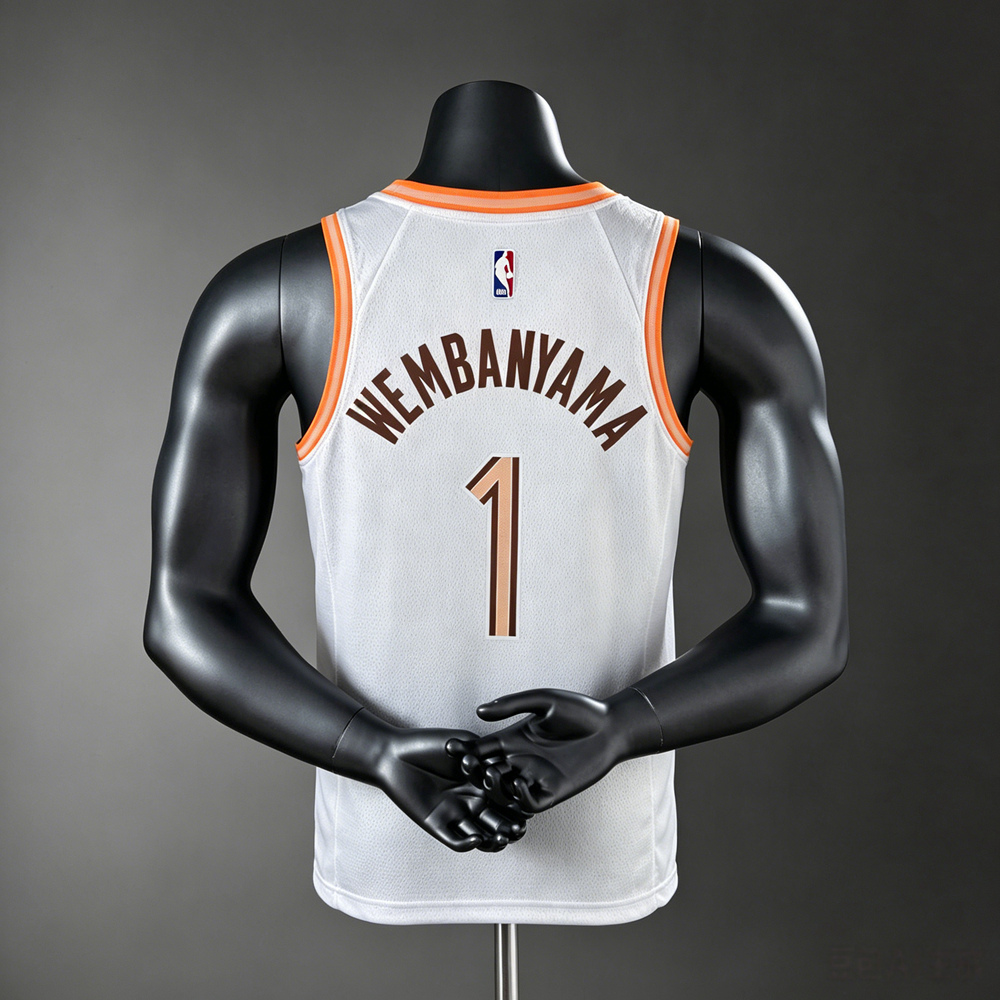 San Antonio Spurs Association Edition Wembanyama #1 NBA Jersey Silk Version Foto 2