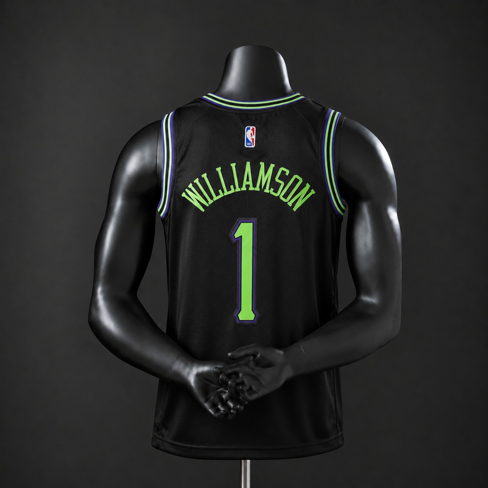 New Orleans Pelicans City Edition Zion Williamson #1 NBA Jersey Embroidered Version Foto 2