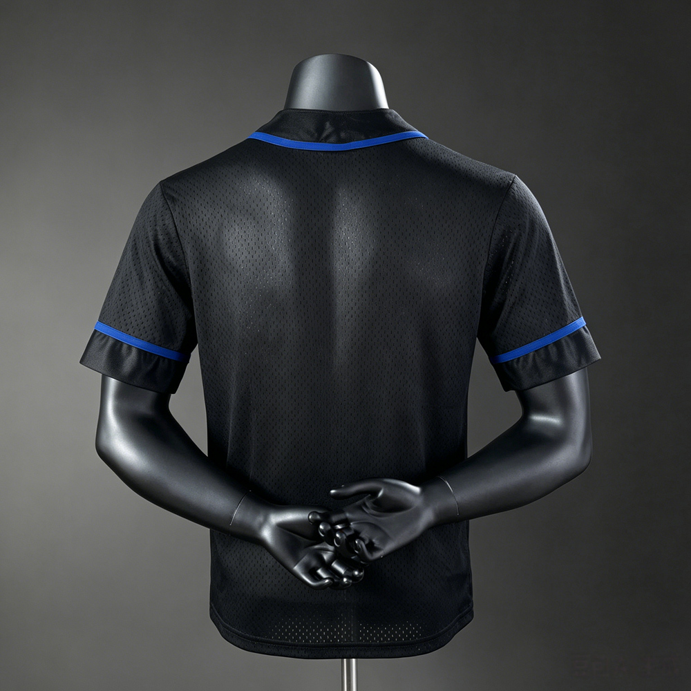 Dallas Mavericks Black Baseball Style Jersey Silk Version Foto 2