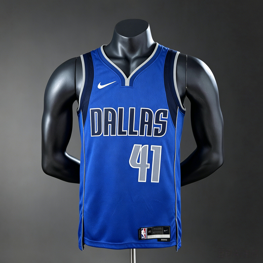 Dallas Mavericks Icon Edition Nowitzki #41 NBA Jersey Silk Version