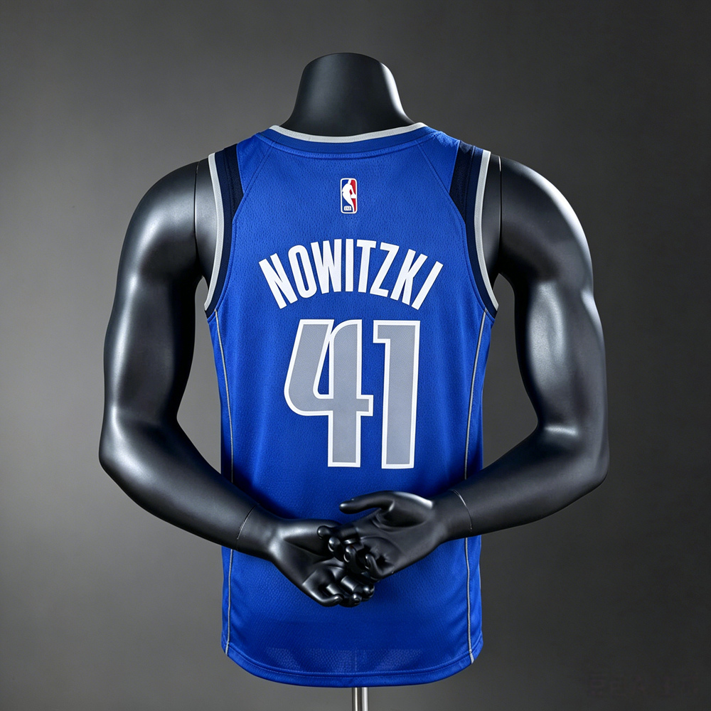 Dallas Mavericks Icon Edition Nowitzki #41 NBA Jersey Silk Version Foto 2
