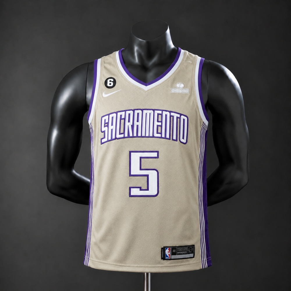 Sacramento Kings City Edition De'Aaron Fox #5 NBA Jersey Embroidered Version