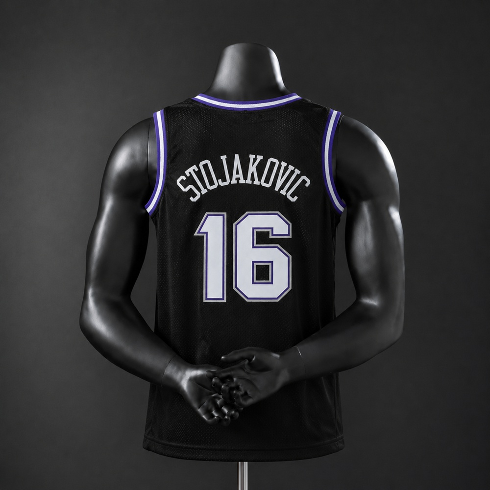 Sacramento Kings Hardwood Classics Peja Stojakovic #16 NBA Jersey Embroidered Version Foto 2