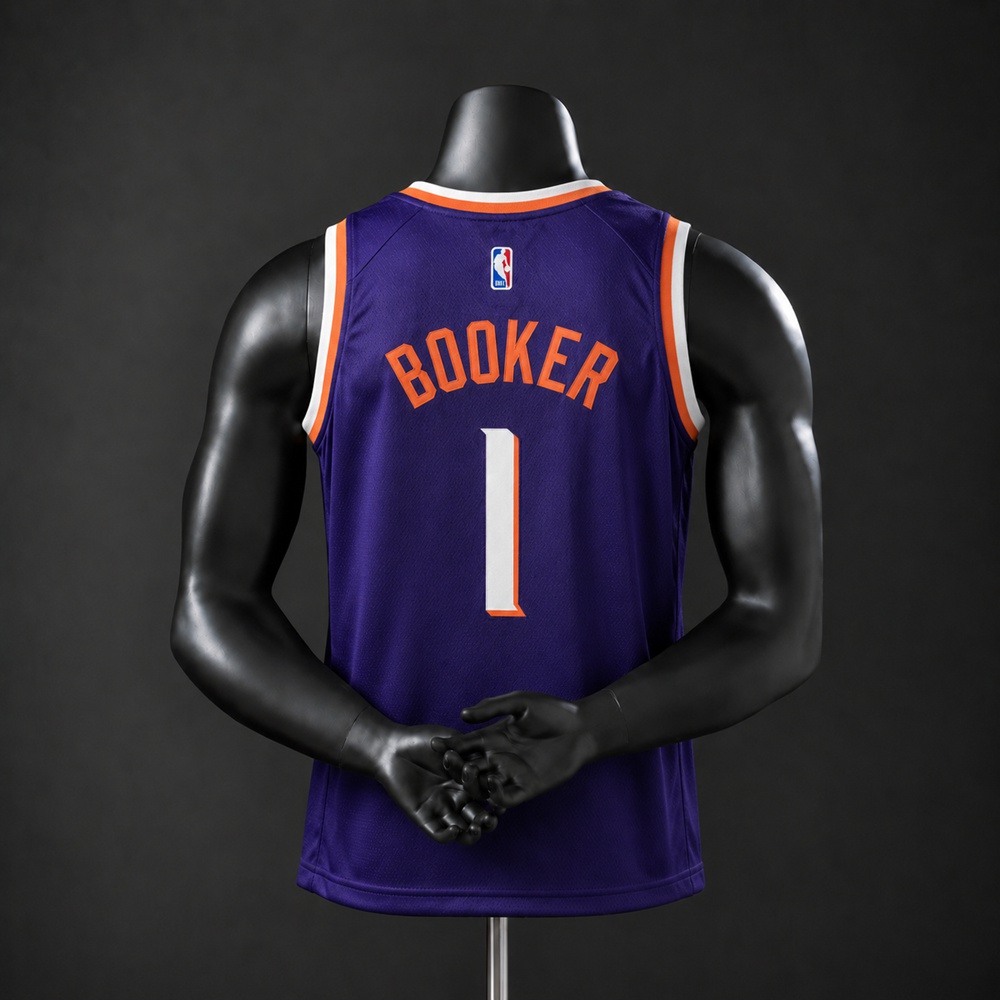 Phoenix Suns City Edition Devin Booker #1 NBA Jersey Embroidered Version Foto 2