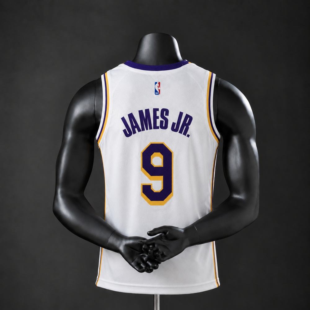 Los Angeles Lakers City Edition Bronny James Jr. #9 NBA Jersey Embroidered Version Foto 2