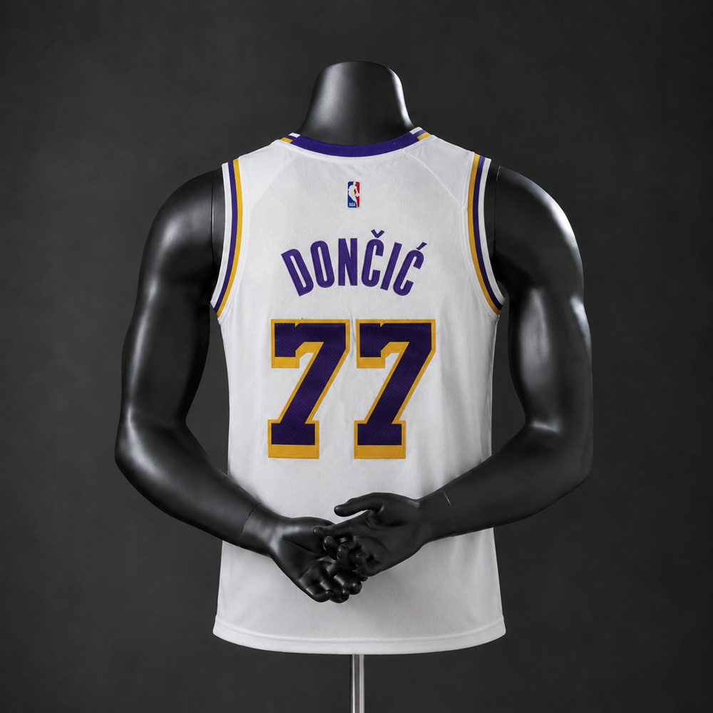 Los Angeles Lakers Association Edition Doncic #77 NBA Jersey Embroidered Version Foto 2