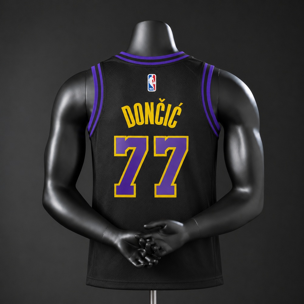 Los Angeles Lakers Classic Edition Doncic #77 NBA Jersey Embroidered Version Foto 2