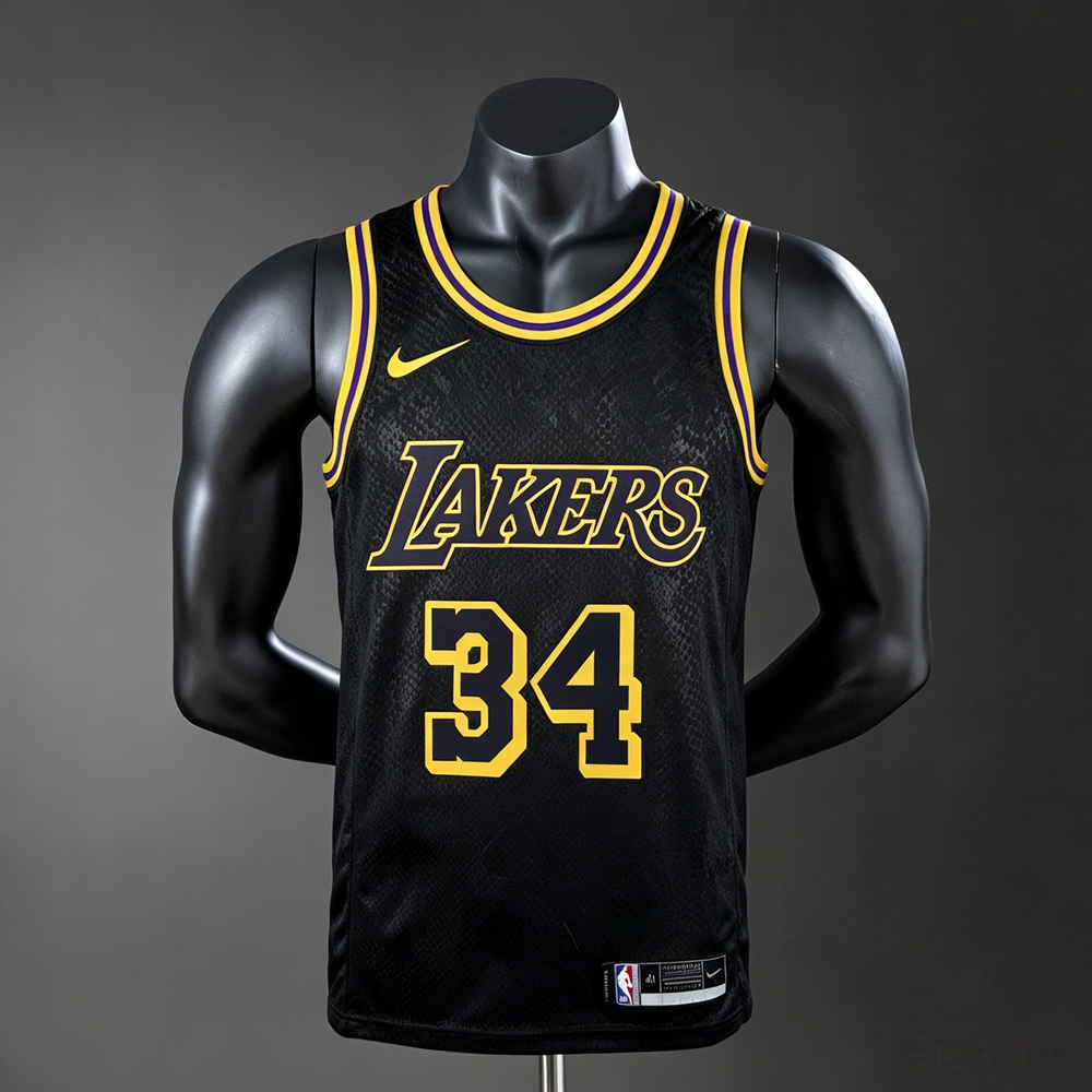 Los Angeles Lakers City Edition O'Neal #34 NBA Jersey Silk Version