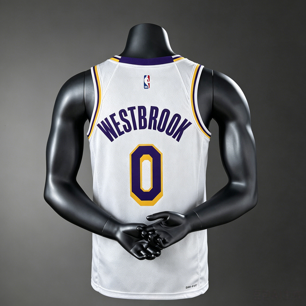 Los Angeles Lakers Association Edition Westbrook #0 NBA Jersey Silk Version Foto 2