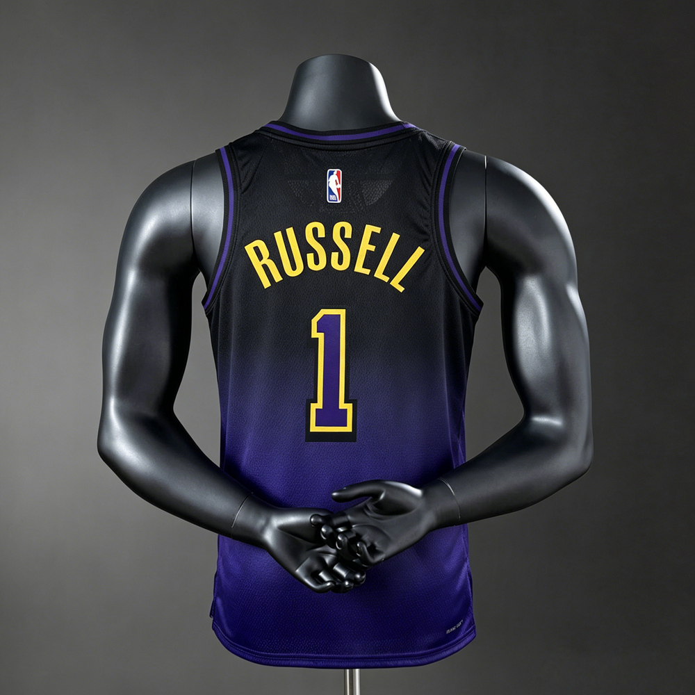 Los Angeles Lakers City Edition Russell #1 NBA Jersey Silk Version Foto 2