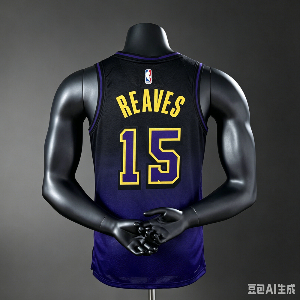 Los Angeles Lakers City Edition Reaves #15 NBA Jersey Silk Version Foto 2
